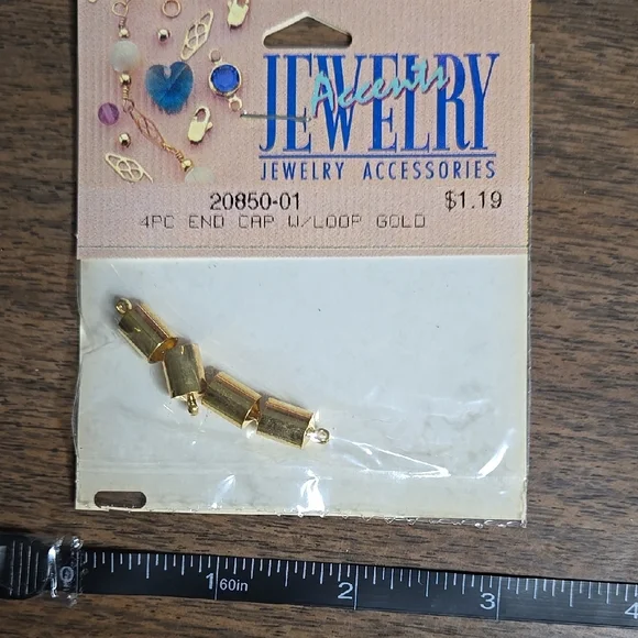 Gold Toned End Caps with Loops (16 Packs) - Picture 6 of 8